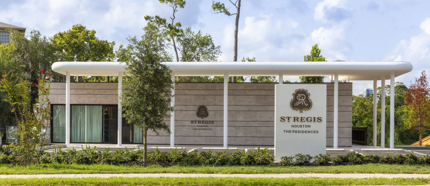 6 – Sales Gallery exterior view; photo courtesy of The St. Regis Residences, Houston