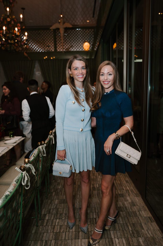 Brittany Sakowtiz Kushner, Lexi Sakowitz Marek at the Balmain dinner held at The Marigold Club (Photo by Rachel Taylor)