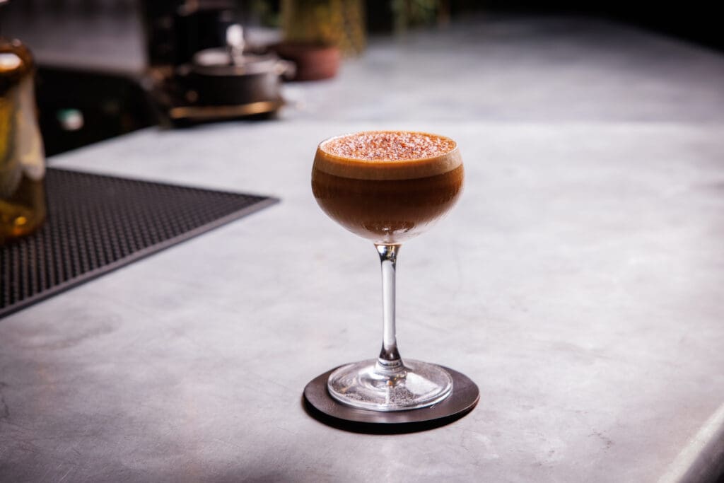 The Café Brûlée at Caché is a must-order take on an espresso martini. (Photo by Samantha Marie Photography)