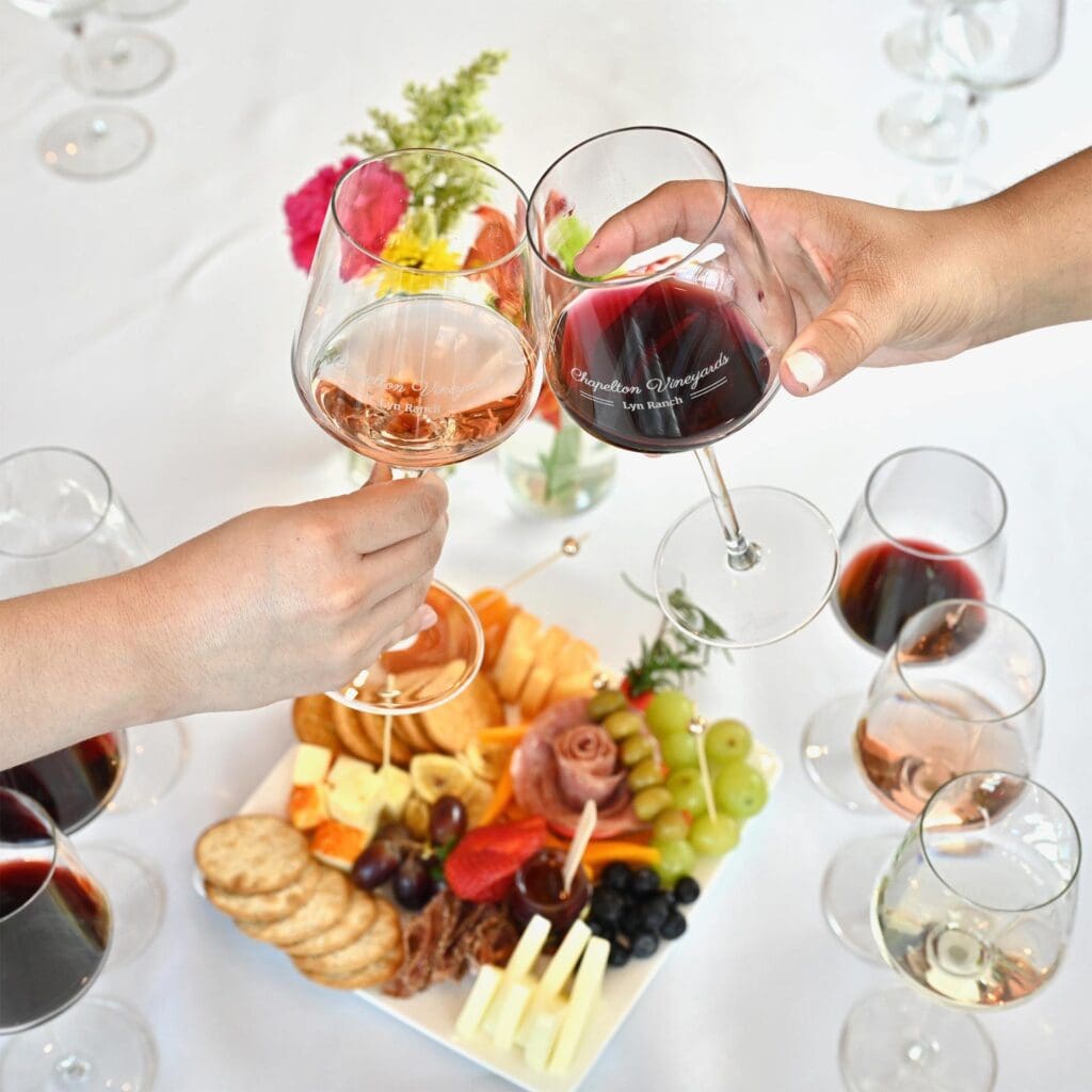 Grab your favorite people and get ready to toast to good wine and great times. (Photo courtesy of Chapelton Vineyards)