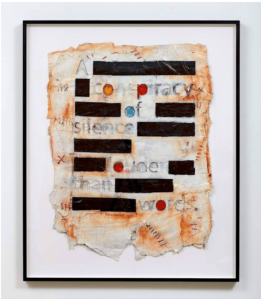 Robert Hodge’s “Conspiracy of Silence,” 2023, will be in the art auction at Houston Arts Alliance 2025 Gala: Luminescence. (Photo courtesy Robert Hodge)