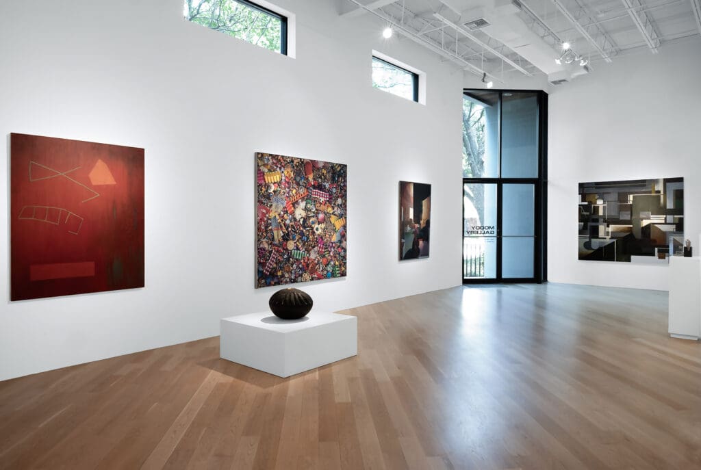 An installation view of “50th Anniversary Exhibition, Part I” at Moody Gallery. (Photo courtesy Moody Gallery)