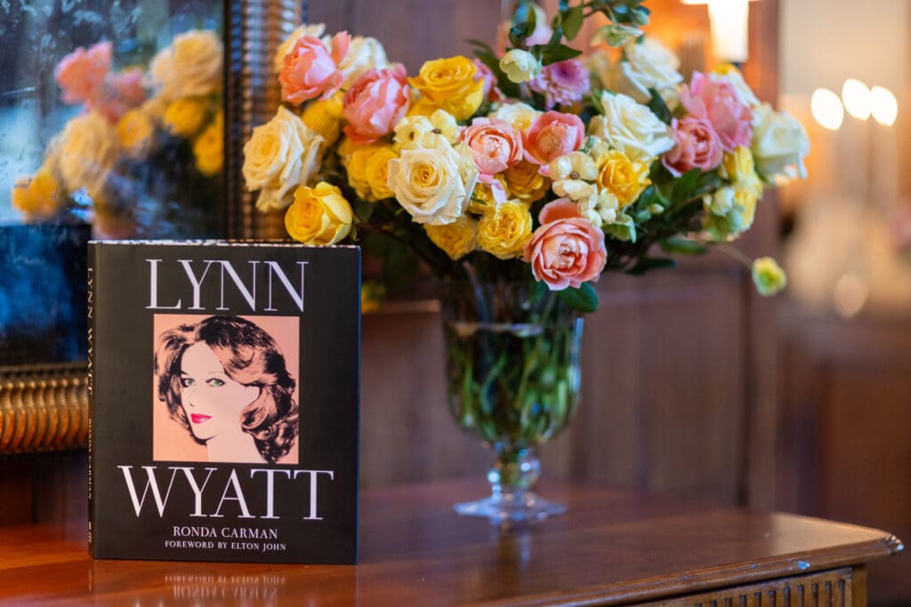 Florals galore at the Lynn Wyatt book party, hosted by Phoebe and Bobby Tudor. (Photo by Jenny Antill)