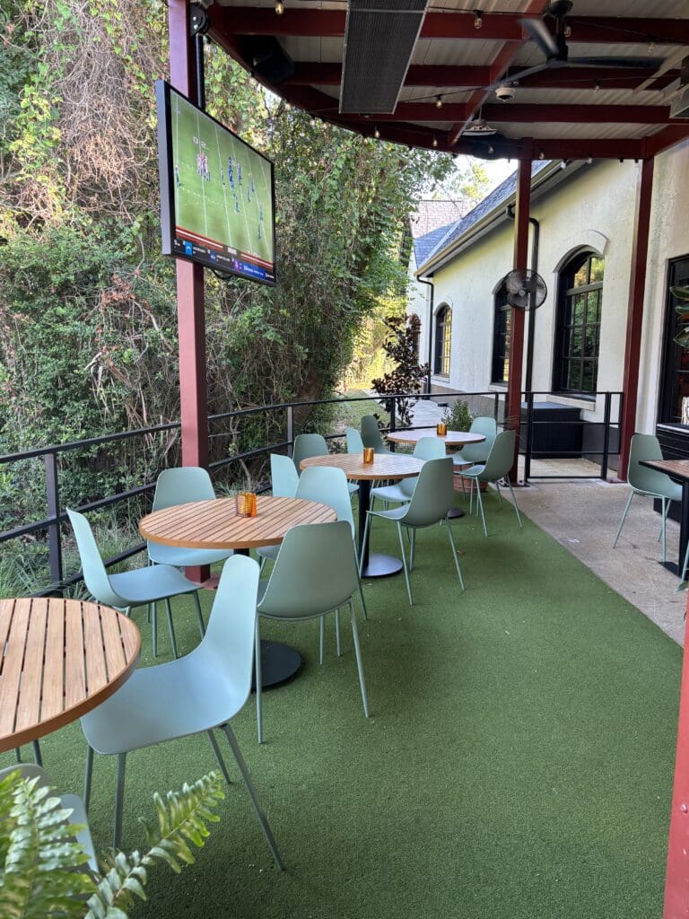 Plenty of outdoor patio seating in booths and tables is available at Local Public Eatery on Market Street. (Photo by Laura Landsbaum)