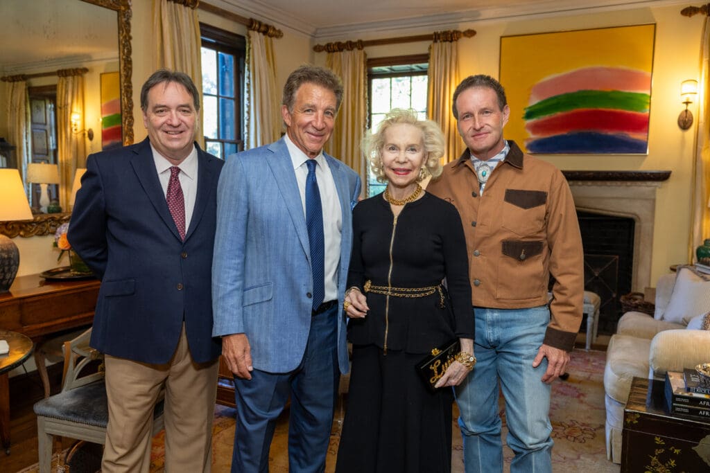 Trey Wyatt, Steve Wyatt, and Brad Wyatt with their mother Lynn Wyatt at the celebration of the new coffee table book chronicling her remarkable life
 (Photo by Jenny Antill)