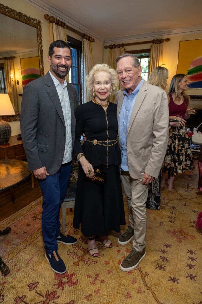 Angel Rios, Lynn Wyatt, Richard Flowers at the Lynn Wyatt book party (Photo by Jenny Antill)
