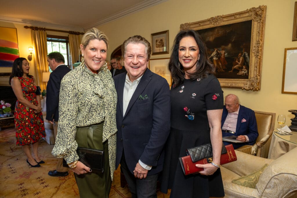 Ronda Carman, Bill Stubbs, Alicia Smith at the Lynn Wyatt book party (Photo by Jenny Antill)
