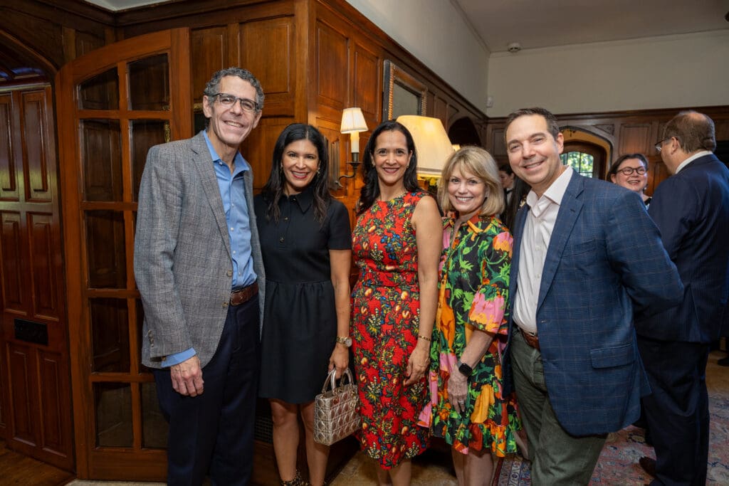 Richard Lapin, Kristy Bradshaw, Khori Dastoor, Kelley Lubanko, Jim Nelson at the Lynn Wyatt book party (Photo by Jenny Antill)