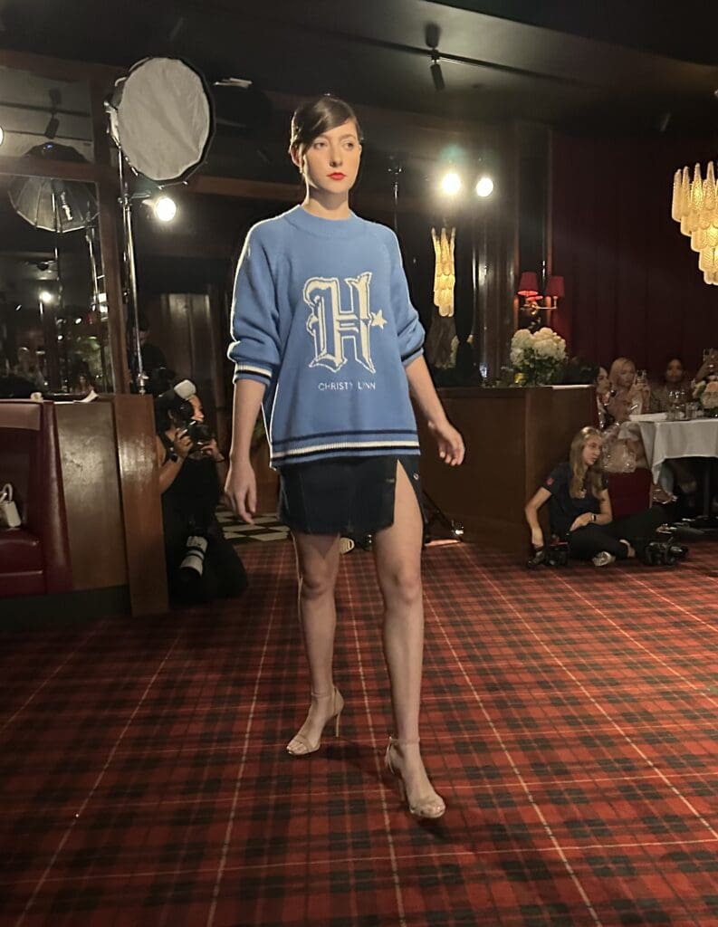 The Houston Texans H Logo sweater in H-town blue from the Christy Lynn capsule collection