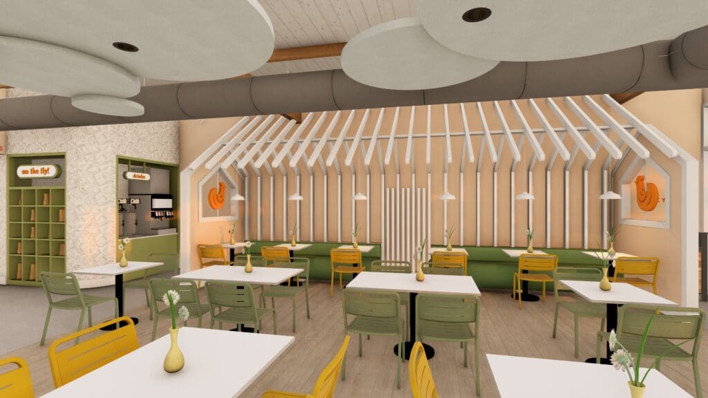 With Flock & Fresh, Kim says he wanted to create something that reflects how people really live and eat today. (Rendering courtesy of Plan B Group)