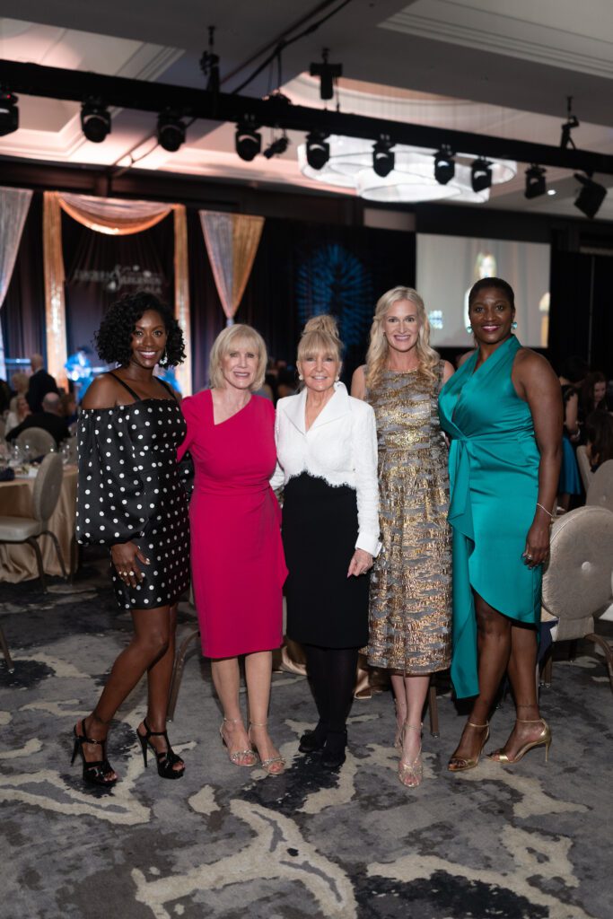 Kalebyra White, Sheryl Taylor, Pam Sterlekar, Kara Eccleston, Brittany Grant at the Mission of Yahweh Leaders & Legends gala (Photo by Daniel Ortiz)