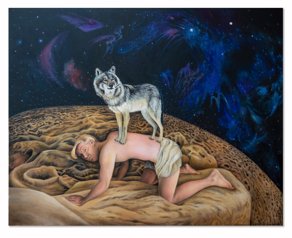 Lynn Randolph's "Wilding," 2022, at Kirk Hopper Fine Art 