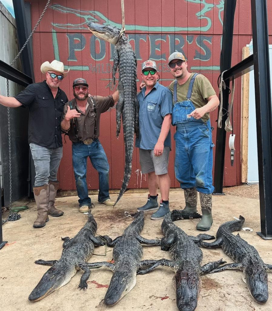 At left Republic Boot Company founder Chris Conrad with a group that joined his Gator Hunt Experience. (Republic Boot Company photo)