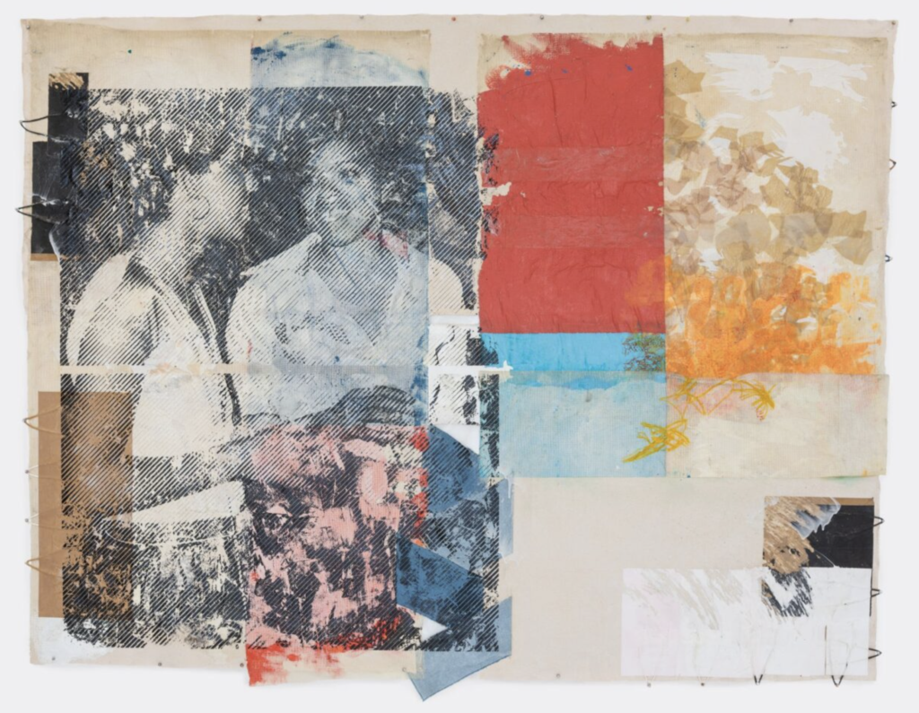 Tomashi Jackson, "Constant Craving (Jewel Thais Williams and Friend at Jewel's Catch One, 1970s/ Spottswood Thomas Bolling, et al., Petitioners, v. C. Melvin Sharpe, President of the District of Columbia Board of Education, et al. 1954)," 2025. (Photo by Joseph Frantz. Courtesy the artist and Night Gallery, Los Angeles)