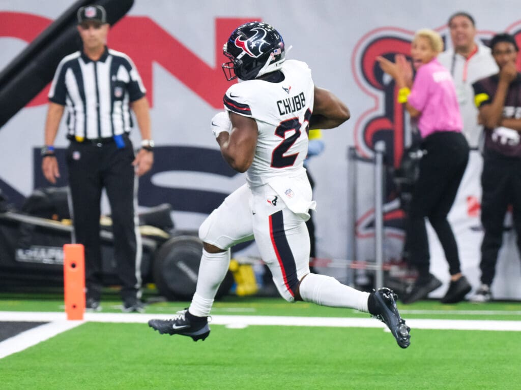 Houston Texans running back Nick Chubb still has some speed. (Photo by F. Carter Smith)