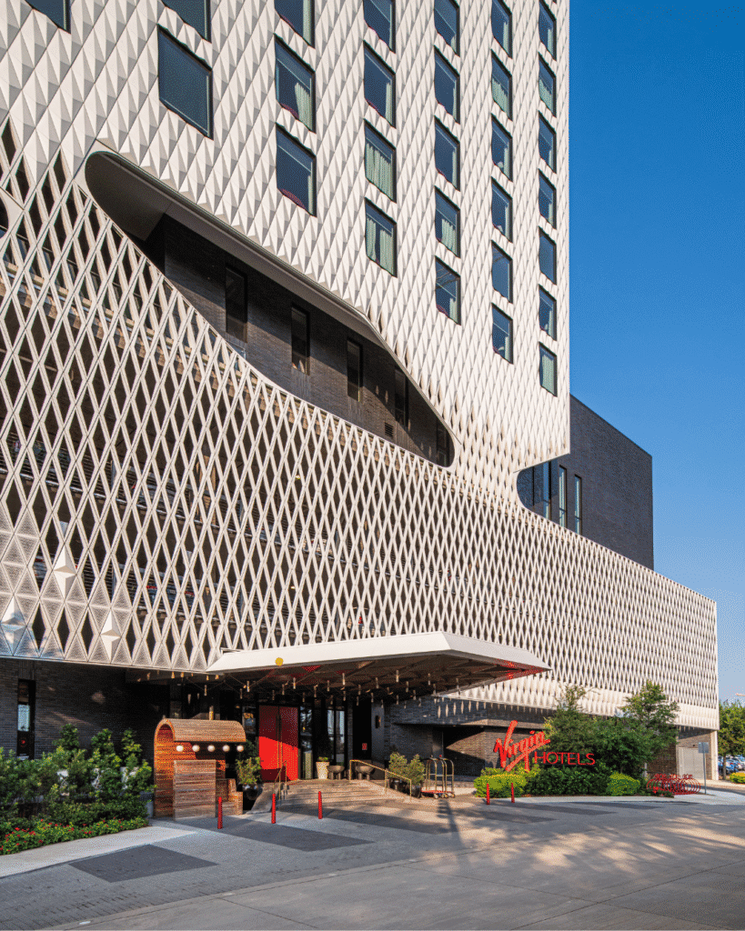 Virgin Hotels Dallas is at the center of the Design District’s renaissance, blending modern hospitality with the neighborhood’s artistic roots. 