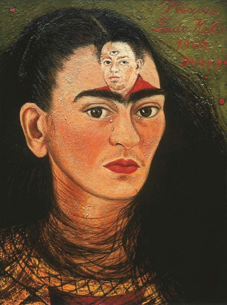 Frida Kahlo's "Diego and I," 1949, at the Museum of Fine Arts, Houston (© 2025 Banco de Mexico Diego Rivera & Frida Kahlo Museum Trust, Mexico, D.F./ Artists Rights Society, New York)