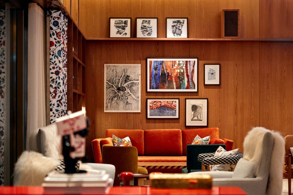 Upon arrival (and with the ring of a doorbell) at FZN, guests enjoy canapés and aperitifs in a Scandinavian-influenced living room. (Photo by Atlantis, The Palm and Atlantis The Royal)