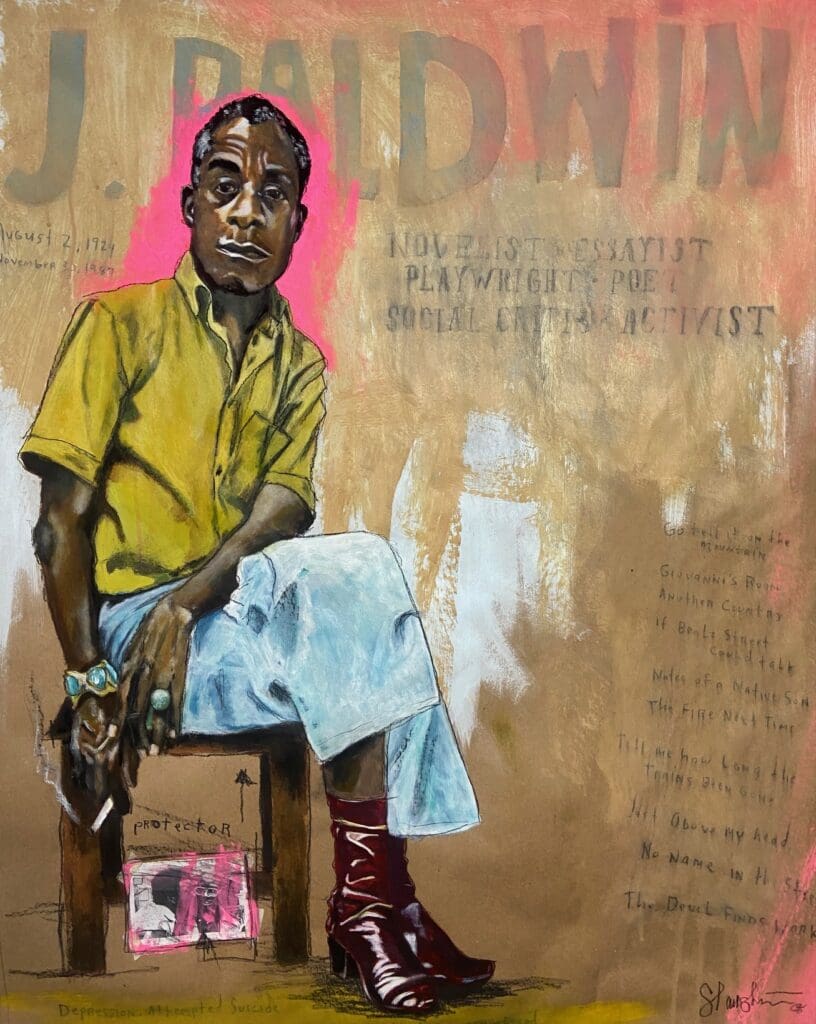 James Baldwin’s words called America to account, and Tra Slaughter’s portrait does the same in "Last Words." (Photo courtesy Tra Slaughter)