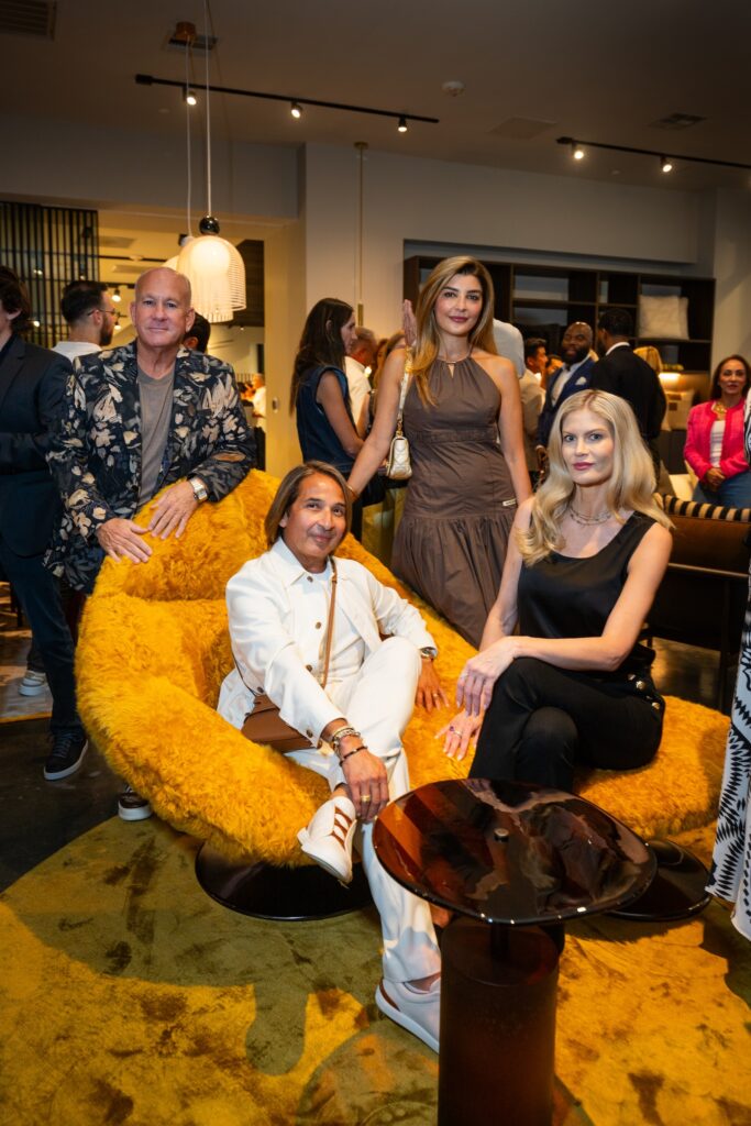 Fendi Casa’s futuristic Groove and Groovy arm chair and ottoman called for photos. (Photo by Shane Dante)