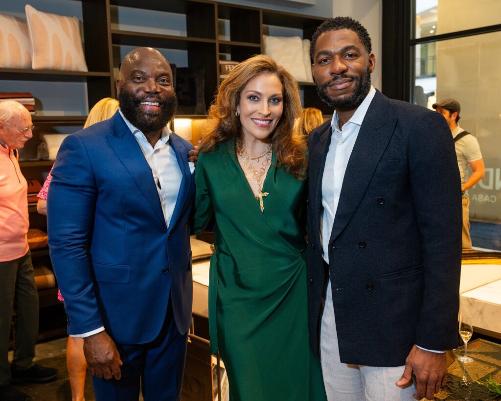 Patrick Ashioufou, Carla Munoz, Steven Monago at the Fendi Casa launch as CAM Studio (Photo by Shane Dante)