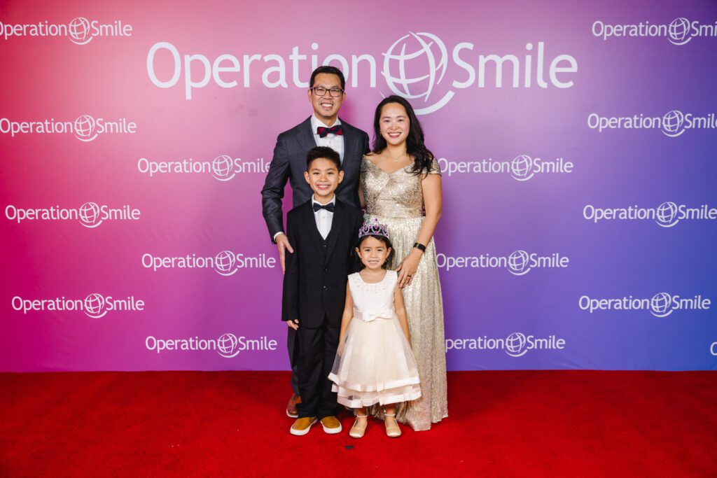 Dr. Bar Nguyen & Dr. Katie To with their children at the Operation Smile Gala. (Photo by Johnny Than Photography)