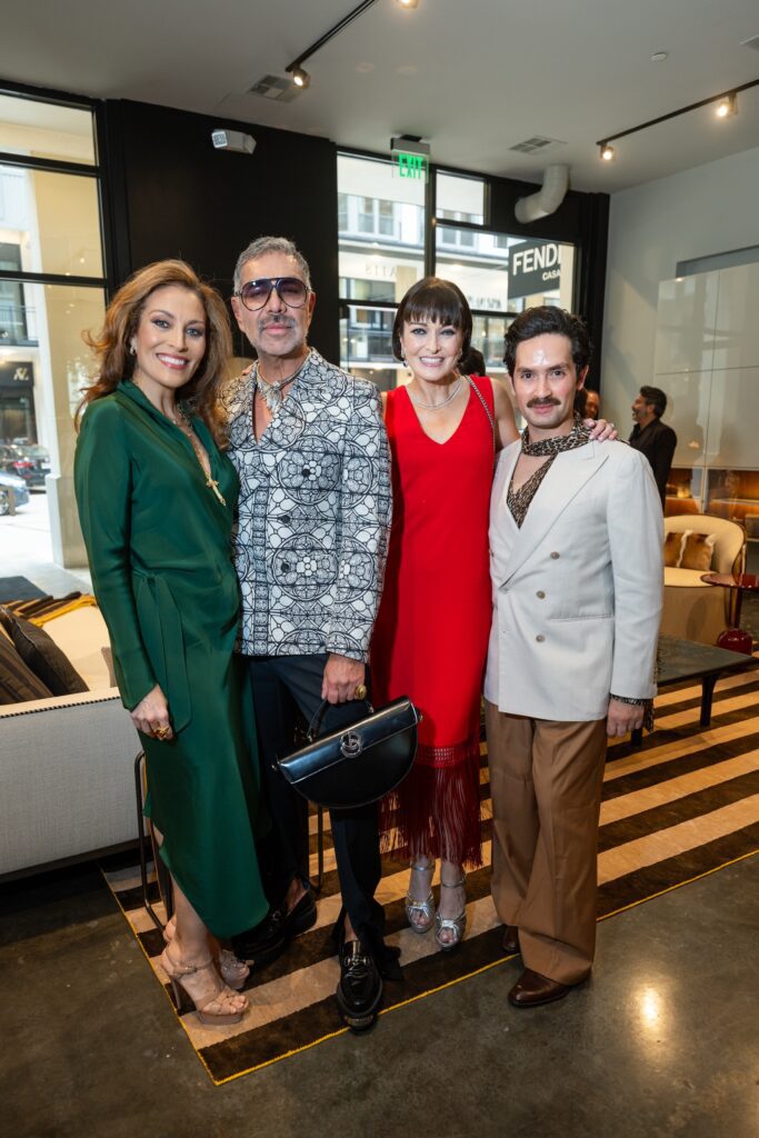 Carla Munoz, Ceron, Mary-Carmen Munoz, Tarek El Bjeirmi at the Fendi Casa launch as CAM Studio  (Photo by Shane Dante)