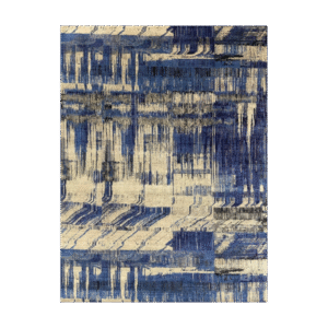 RenCollection Rugs 8×10 Blue and Gray Modern Abstract Area Rug