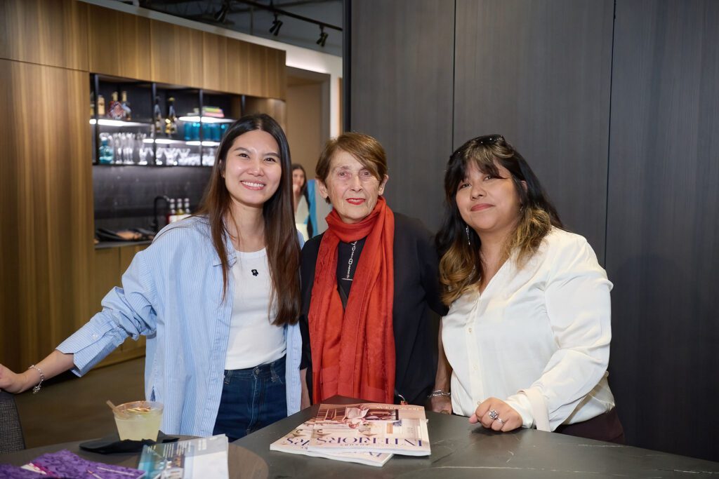 Han Dang, Anne Breux, Astrid Gallareta at AIA Houston Home Tour Appreciation Party  (Photo by Charlie Ewing)