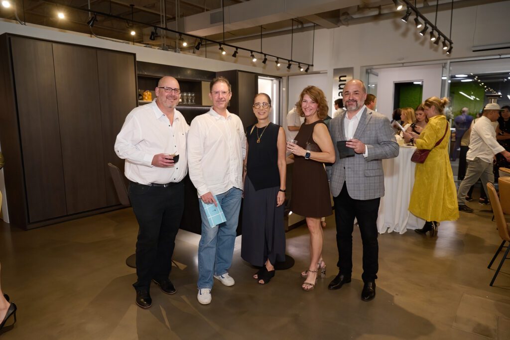 Rudy Fabre, Philip & Mandy LeBlanc, Catie & Paul Brow at AIA Houston Home Tour Appreciation Party  (Photo by Charlie Ewing)