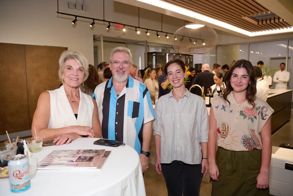 Kathy Anderson, Mark Bufalini, Katherine Ruiz, Callahan Lallman at AIA Houston Home Tour Appreciation Party  (Photo by Charlie Ewing)
