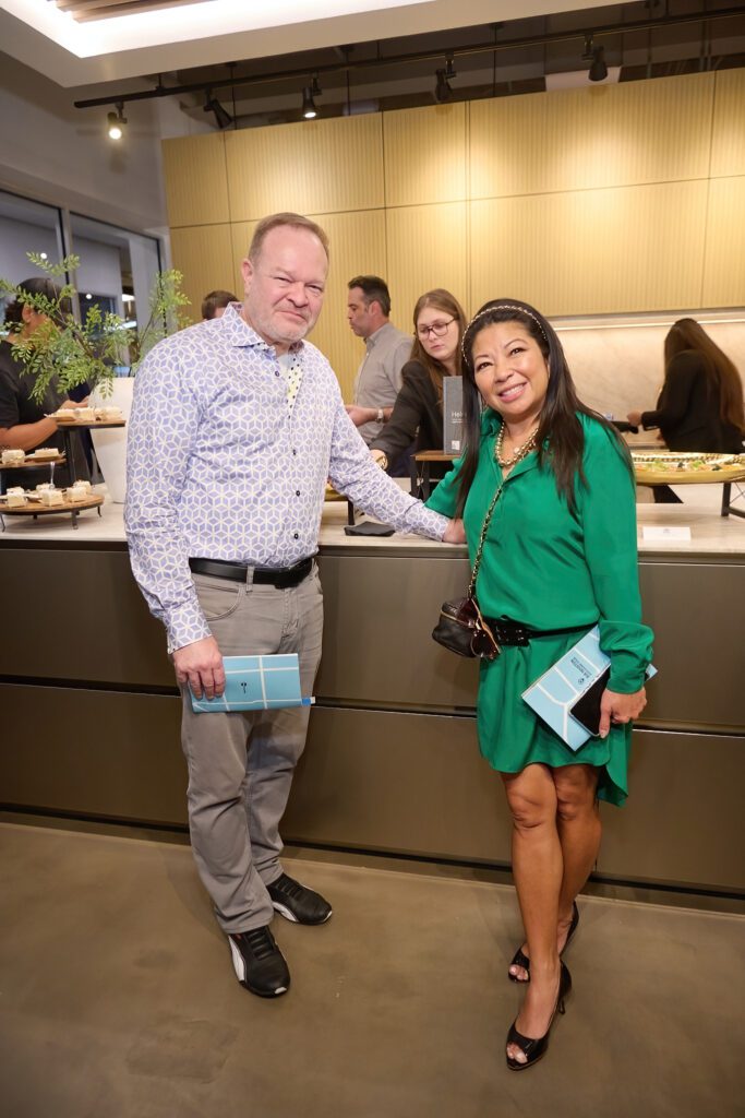James Evans, Tina Zulu at AIA Houston Home Tour Appreciation Party  (Zulu Creative) (Photo by Charlie Ewing)
