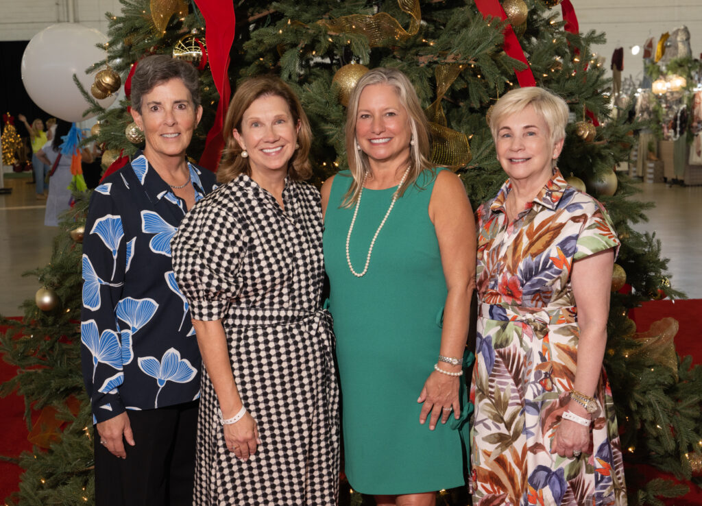 Chi Omega Christmas Market 2025 Co-chair Karen Hunt, Chi Omega Christmas Market 2025 Co-chair Nancy Woodall, Chi Omega Christmas Market 2025 Co-chair Debbie Lang, and Chi Omega Christmas Market Steering Chair Lynne Seago (Photo by George Fiala)
