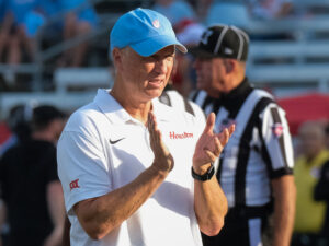 The University of Houston Cougars Big XII conference champions and Final Four finalist were honored in a ring ceremony during the Houston Blue home football game versus against #11 rankled Texas Tech University, Saturday ,October 4, 2025 at TDECU Stadium