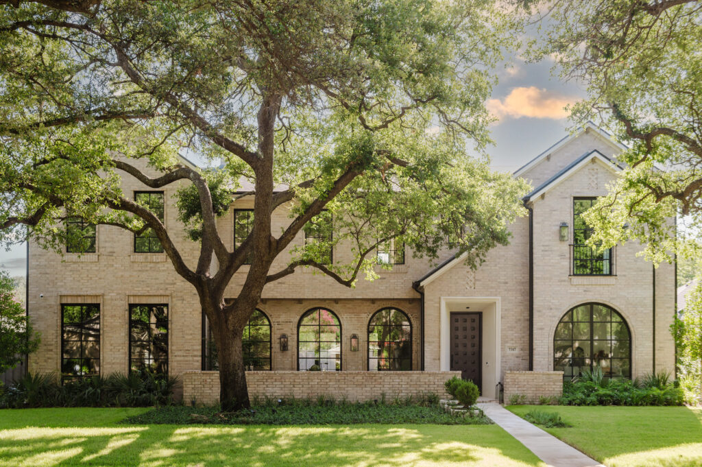 Crafted in 2024, 7317 Dominique Drive features Santa Barbara-style architecture.