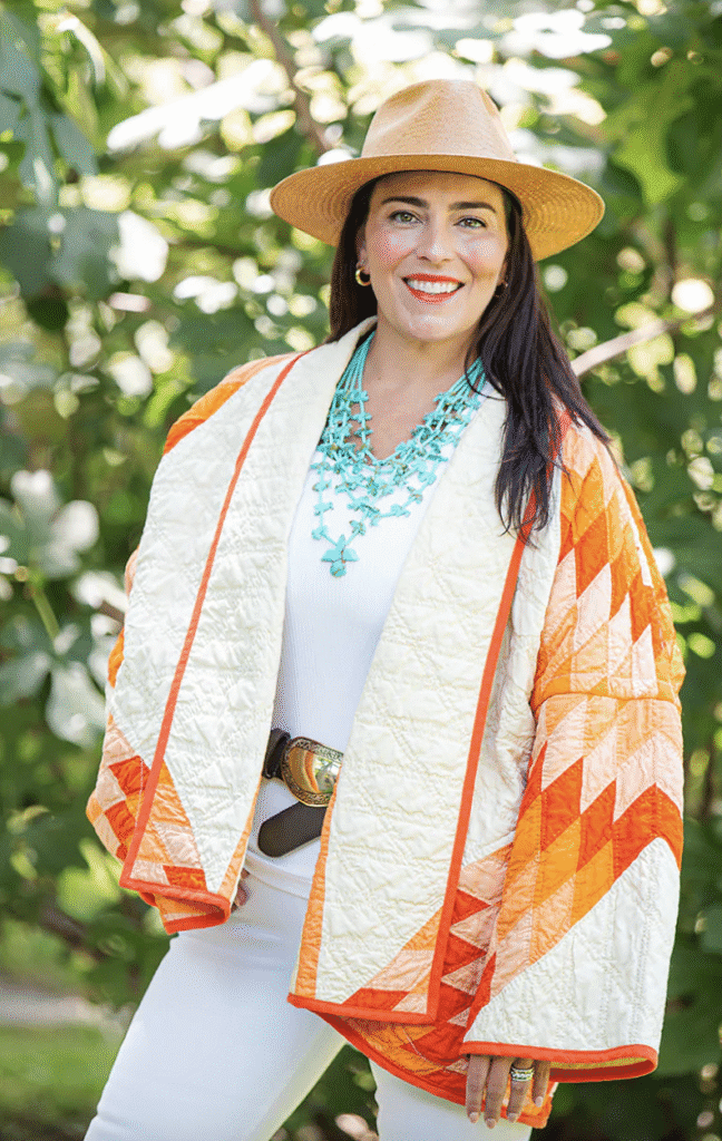 Keep shopping small and transform her cherished quilt into a one-of-a-kind piece of wearable art with Delrose. 