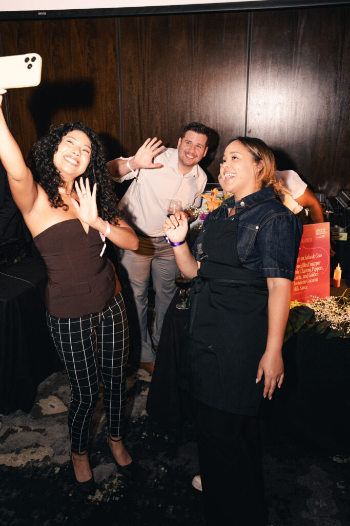 Chef Flo Polanco (right) with guests at James Beard Foundation's Taste America: Houston (Photo by Michael Anthony)