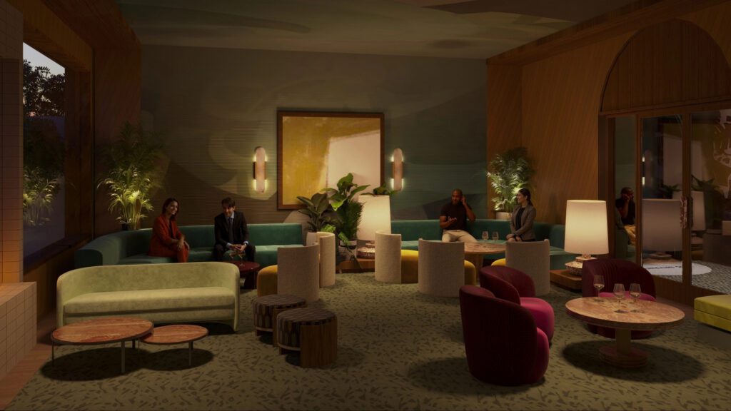 The Founder's Lounge in Houston's 55 Seventy private wine and social club (Photo by (Renderings courtesy of Gin Design Group))