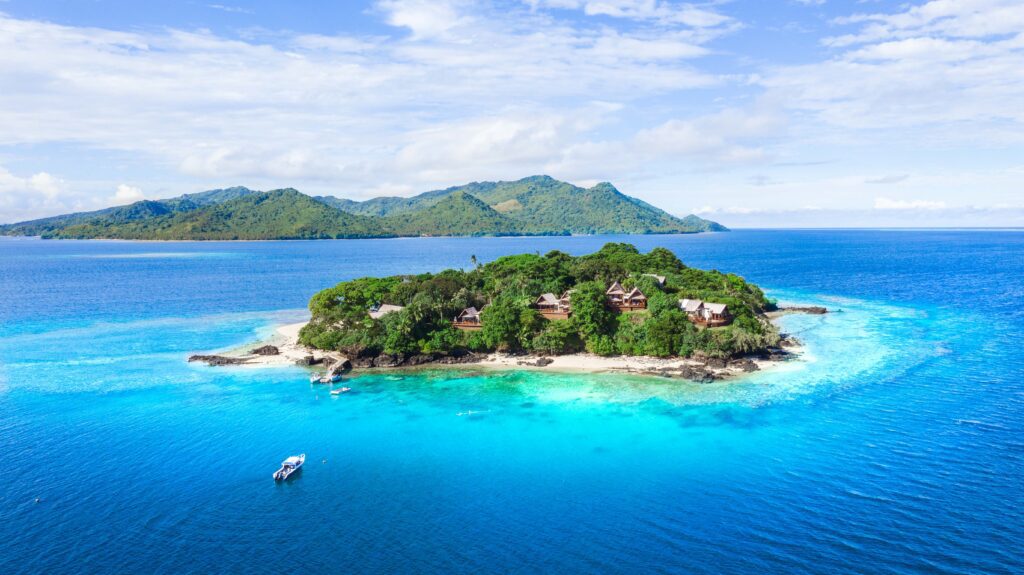 An aerial view of Royal Davui's private island. (Photo by Royal Davui )