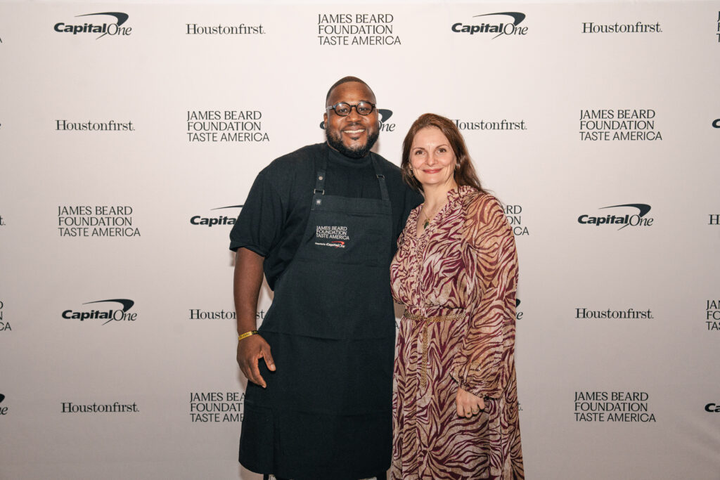 Chef Ope Amosu, Anne McBride at James Beard Foundation's Taste America: Houston (Photo by Michael Anthony)