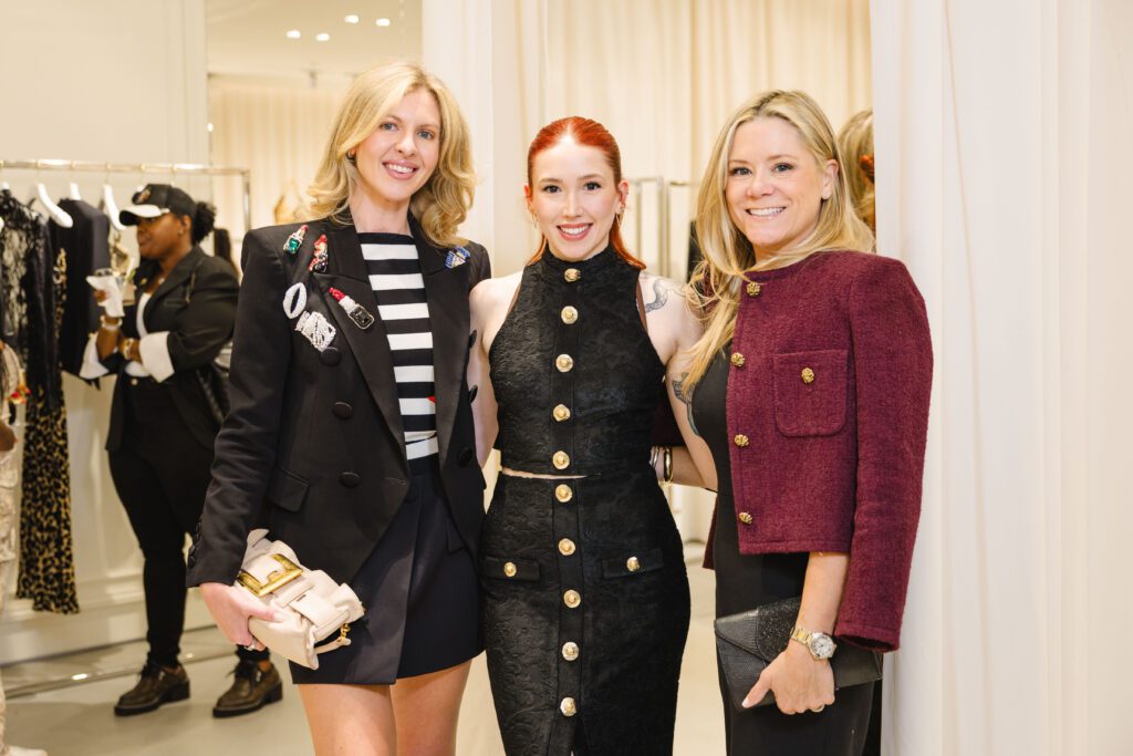 Morgan Williams, Julie Koziol, Monica Bailey Bickers at the Balmain boutique opening in The Galleria, Houston (Photo by Johnny Than)