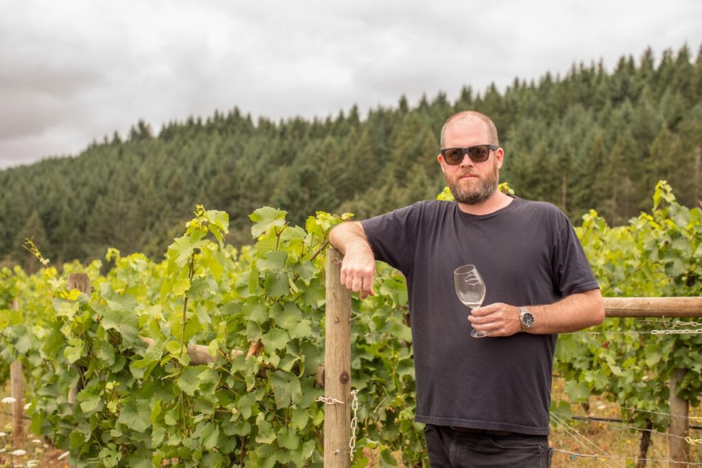 Nate Klostermann in an Argyle vineyard. (Argyle Winery)