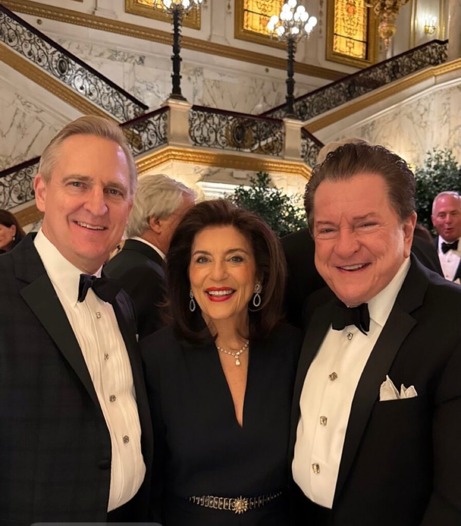 Kurt Grether, Dancie Ware, Bill Stubbs at the National Trust for Historic Preservation 75th anniversary gala in New York
