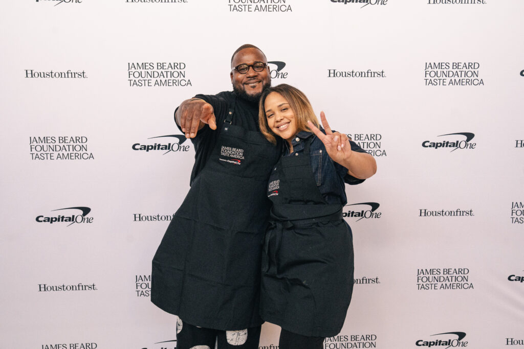 Chef Ope Amosu, chef Flo Polanco at James Beard Foundation's Taste America: Houston (Photo by Michael Anthony)