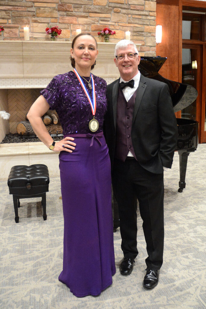 Pianist Petronel Malan, the featured performer at Young Texas Artists' Classic Cabaret, and master of ceremonies St. John Flynn, a writer, speaker, podcaster and arts and culture consultant. (Photo by David Hopper)