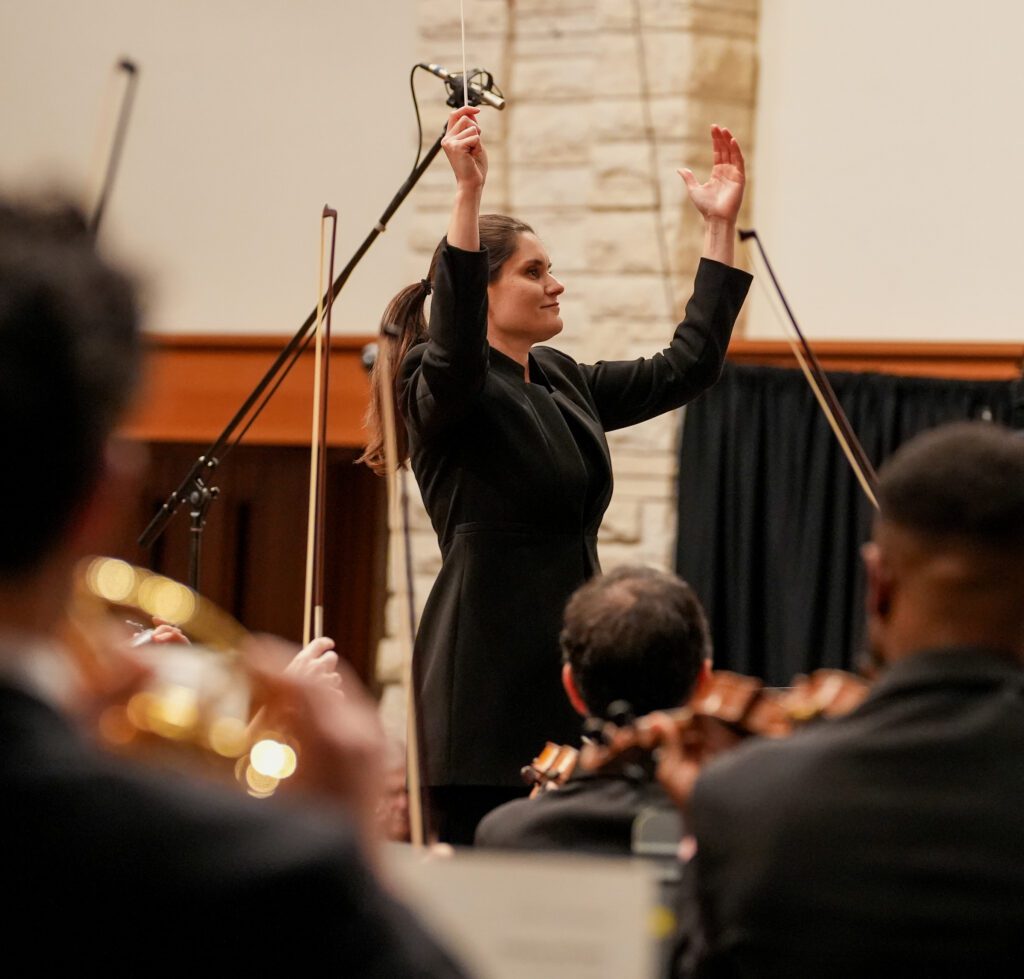 Delyana Lazarova guides ROCO through a dynamic February 2024 performance. (Photo by Violeta Alvarez)