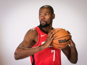 The Houston Rockets held their Media Day introducing 19-season NBA veteran Kevin Durant (7) and his teammates at Toyota Center