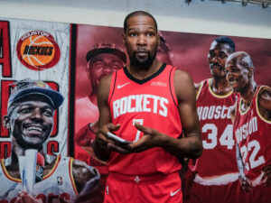 The Houston Rockets held their Media Day introducing 19-season NBA veteran Kevin Durant (7) and his teammates at Toyota Center