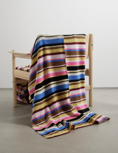 Striped cashmere blanket