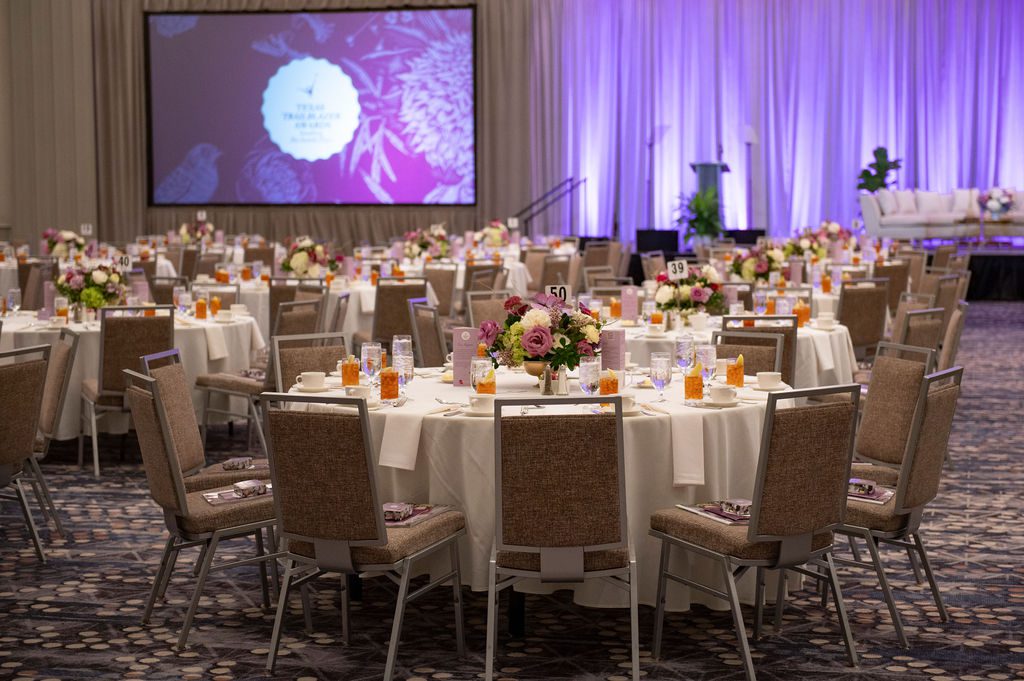 The tablescape at Texas Trailblazer Awards Luncheon. (Photo by Tamytha Cameron)